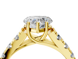 Yellow gold Heart Cut Diamond Pavé Band Solitaire with Four-Prong Setting_29