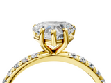 Yellow gold Heart Cut Diamond Pavé Band Solitaire with Four-Prong Setting_8