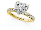 Yellow gold Heart Cut Diamond Pavé Band with Four-Prong Setting_37