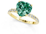 Yellow gold Heart Cut Diamond Pavé Band with Six-Prong Setting_1