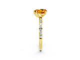 Yellow gold Heart Cut Diamond Pavé Band with Six-Prong Setting_2