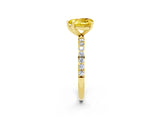 Yellow gold Heart Cut Diamond Pavé Band with Six-Prong Setting_2