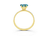 Yellow gold Heart Cut Diamond Pavé Band with Six-Prong Setting_3