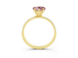 Yellow gold Heart Cut Diamond Pavé Band with Six-Prong Setting_3