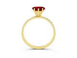 Yellow gold Heart Cut Diamond Pavé Band with Six-Prong Setting_3