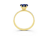 Yellow gold Heart Cut Diamond Pavé Band with Six-Prong Setting_3