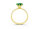 Yellow gold Heart Cut Diamond Pavé Band with Six-Prong Setting_3