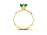 Yellow gold Heart Cut Diamond Pavé Band with Six-Prong Setting_3