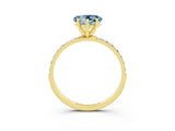 Yellow gold Heart Cut Diamond Pavé Band with Six-Prong Setting_3