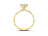 Yellow gold Heart Cut Diamond Pavé Band with Six-Prong Setting_3