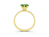 Yellow gold Heart Cut Diamond Pavé Band with Six-Prong Setting_3