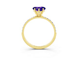 Yellow gold Heart Cut Diamond Pavé Band with Six-Prong Setting_3
