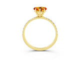 Yellow gold Heart Cut Diamond Pavé Band with Six-Prong Setting_3