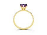 Yellow gold Heart Cut Diamond Pavé Band with Six-Prong Setting_3