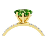 Yellow gold Heart Cut Diamond Pavé Band with Six-Prong Setting_4