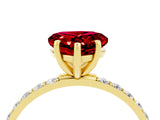Yellow gold Heart Cut Diamond Pavé Band with Six-Prong Setting_4