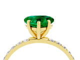 Yellow gold Heart Cut Diamond Pavé Band with Six-Prong Setting_4