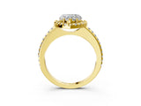 Yellow gold Heart Cut Diamond Pavé Halo Ring with Four-Prong Setting_39