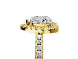 Yellow gold Heart Cut Diamond Pavé Halo Ring with Four-Prong Setting_41