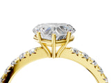 Yellow gold Heart Cut Diamond Pavé Solitaire Engagement Ring with Four-Prong Setting_98