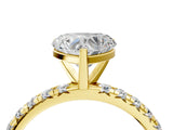 Yellow gold Heart Cut Diamond Pavé Solitaire Ring with Round Band and Prong Setting_16