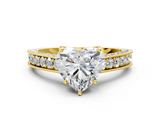 Yellow gold Heart Cut Diamond Pave Band with Four-Prong Setting_37