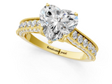 Yellow gold Heart Cut Diamond Pave Band with Four-Prong Setting_38