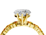 Yellow gold Heart Cut Diamond Ring with Marquise and Round with Citrine side stone Side Stones and Four-Prong Setting_16