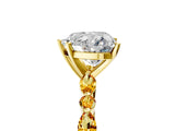 Yellow gold Heart Cut Diamond Ring with Marquise and Round with Citrine side stone Side Stones and Four-Prong Setting_17