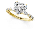 Yellow gold Heart Cut Diamond Ring with Marquise and Round with Moissanite side stone Side Stones and Four-Prong Setting_49