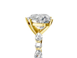 Yellow gold Heart Cut Diamond Ring with Marquise and Round with Moissanite side stone Side Stones and Four-Prong Setting_53