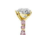 Yellow gold Heart Cut Diamond Ring with Marquise and Round with Morganite side stone Side Stones and Four-Prong Setting_29