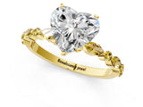 Yellow gold Heart Cut Diamond Ring with Marquise and Round with Yellow Sapphire side stone Side Stones and Four-Prong Setting_25