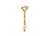 Yellow gold Heart Cut Diamond Ring with Marquise and Round with Yellow Sapphire side stone Side Stones and Four-Prong Setting_26