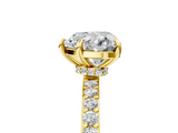 Yellow gold Heart Cut Diamond Ring with Pavé Band and Four-Prong Setting_60