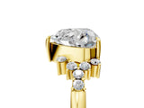 Yellow gold Heart Cut Diamond Ring with Side Stones and Four-Prong Setting_106