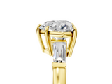 Yellow gold Heart Cut Diamond Ring with Tapered Baguette Side Stones in Four-Prong Setting_20