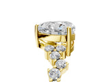 Yellow gold Heart Cut Diamond Scattered Round Accent Ring with Prong Setting_17