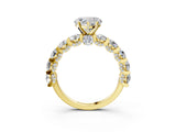 Yellow gold Heart Cut Diamond Side Stone Engagement Ring with Four-Prong Setting_27
