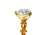 Yellow gold Heart Cut Diamond Side Stone Solitaire Ring with Round with Citrine side stone and Four-Prong Setting_5