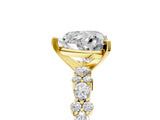 Yellow gold Heart Cut Diamond Side Stone Solitaire Ring with Round with Moissanite side stone and Four-Prong Setting_24