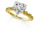 Yellow gold Heart Cut Diamond Side Stone Solitaire Ring with Round with Yellow Sapphire side stone and Four-Prong Setting_20