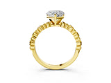 Yellow gold Heart Cut Diamond Side Stone Solitaire Ring with Round with Yellow Sapphire side stone and Four-Prong Setting_22