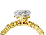 Yellow gold Heart Cut Diamond Side Stone Solitaire Ring with Round with Yellow Sapphire side stone and Four-Prong Setting_23