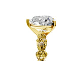 Yellow gold Heart Cut Diamond Side Stone Solitaire Ring with Round with Yellow Sapphire side stone and Four-Prong Setting_24