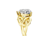 Yellow gold Heart Cut Diamond Solitaire Celtic Knot Ring with Four-Prong Setting_101