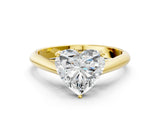 Yellow gold Heart Cut Diamond Solitaire Engagement Ring with Cathedral Setting and Four-Prong Mount_14