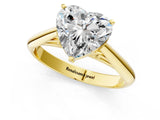 Yellow gold Heart Cut Diamond Solitaire Engagement Ring with Cathedral Setting and Four-Prong Mount_15