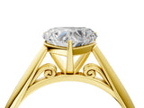 Yellow gold Heart Cut Diamond Solitaire Engagement Ring with Cathedral Setting and Four-Prong Mount_18