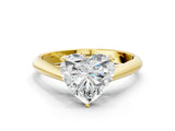 Yellow gold Heart Cut Diamond Solitaire Engagement Ring with Cathedral Setting and Four-Prong Mount_268